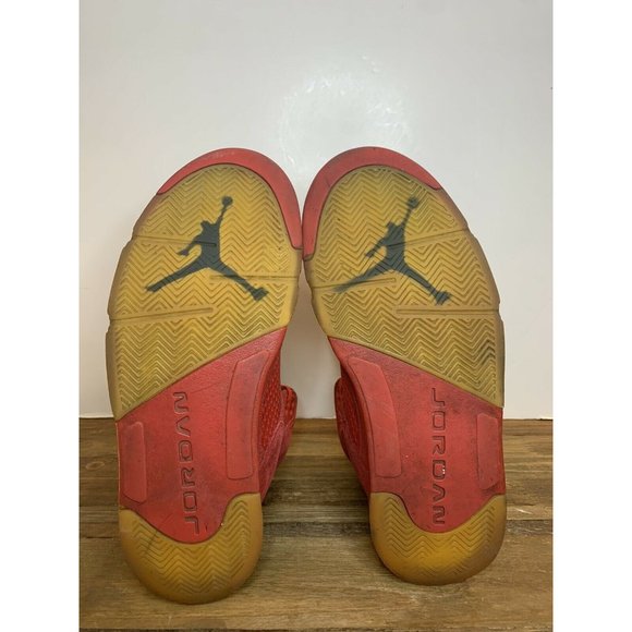 Nike Air Jordan 5 Retro Red Suede Men’s Size 10.5 Raging Bull 136027-602 Sneaker